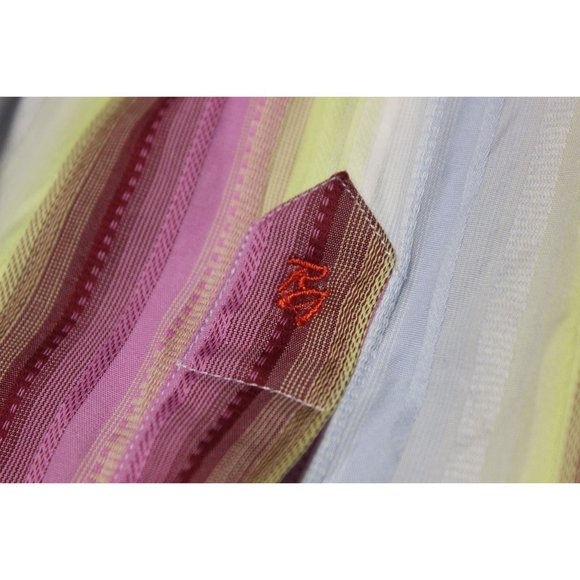 Robert Graham men's embroidered flip cuff striped long sleeve button front shirt - Picture 12 of 16